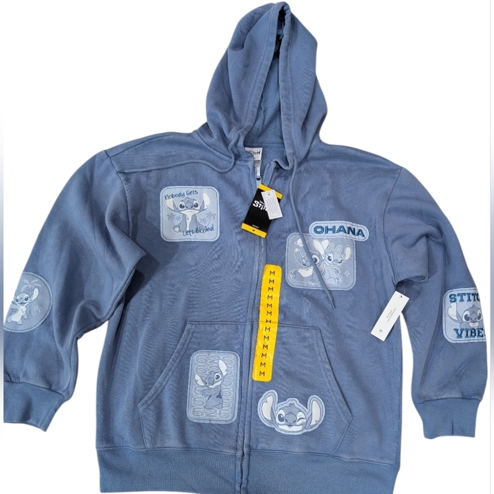 NWT Disney Blue Stitch Hoodie Size Med. - Picture 2 of 8